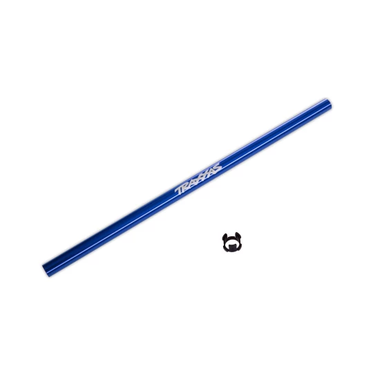 Driveshaft, center, 6061-T6 aluminum (blue-anodized) (214mm)/ center bearing bushing