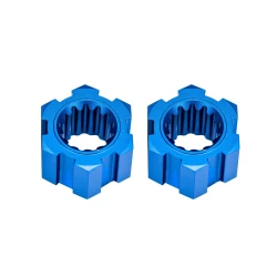 Wheel hubs, hex, front (6061-T6 aluminum, blue-anodized) (2)
