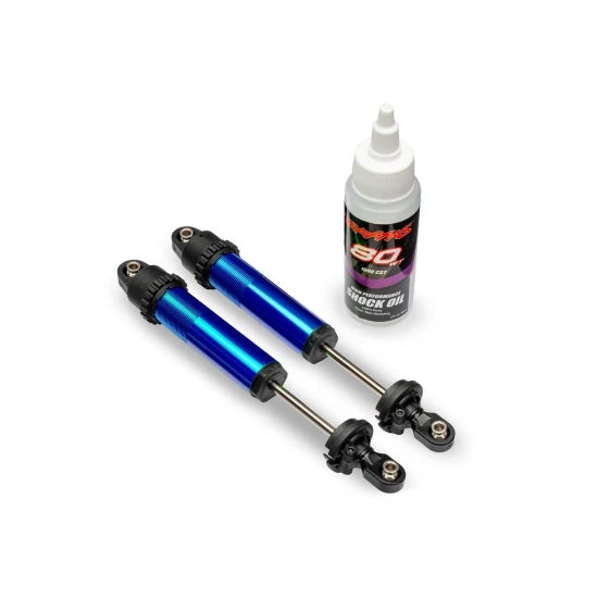 Shocks, GT-Maxx, rear, aluminum, blue-anodized (fully assembled w/o springs) (2)