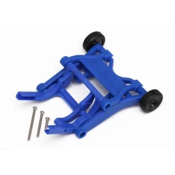 Blauwe gemonteerde wheeliebar en schroeven
