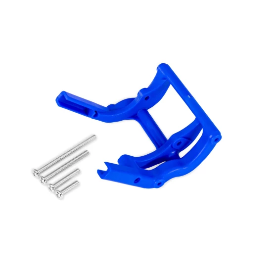 Wheelie bar mount (1)/ hardware (blue) (fits Stampede, Rustler, Bandit series)
