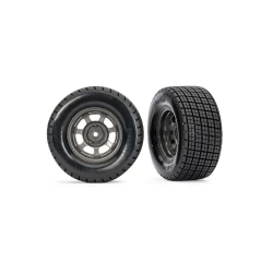 Dirt Oval Gray Front Wheels w/ Hoosier Tires (2)