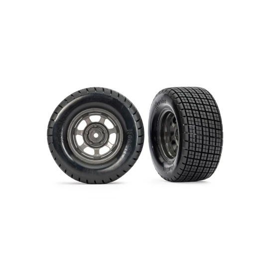 Dirt Oval Gray Front Wheels w/ Hoosier Tires (2)