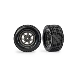 Dirt Oval Gray Rear Wheels w/ Hoosier Tires (2)