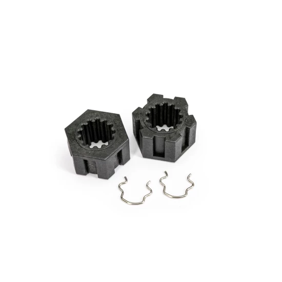 Wheel hubs, hex, front (2)/ hex clips (2)