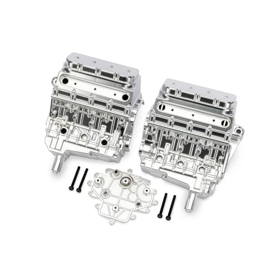 Engine block, satin chrome/ 3x25mm CS (4)