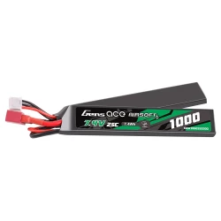 Gens Ace 1000mAh 7.4V 25C 2S1P 2X Airsoft Gun LiPo Battery Deans T Plug