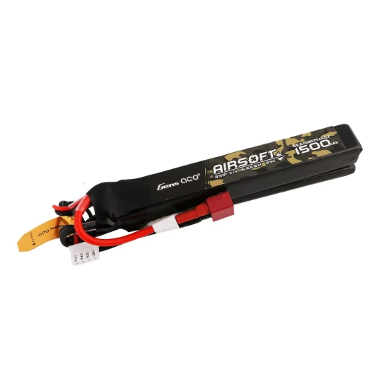 Gens Ace 1500mAh 11.1V 25C 3S1P Nunchuck 2X Airsoft Gun LiPo Battery T Plug