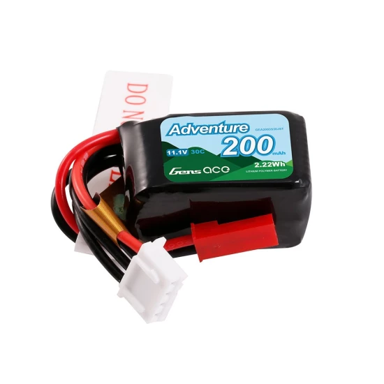 Gens Ace 200mAh 11.1V 30C 3S1P Lipo Battery Pack with JST-SYP Plug
