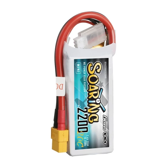 Gens Ace Soaring 2200mAh 2S 20C 7.4V LiPo Battery with XT60 Plug