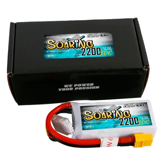 Gens Ace Soaring 2200mAh 3S 20C 11.1V LiPo Battery with XT60 Plug