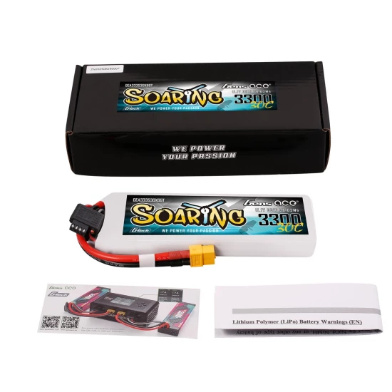 Gens Ace Soaring 3300mAh 3S 11.1V 30C G-Tech Lipo Battery with XT60 plug