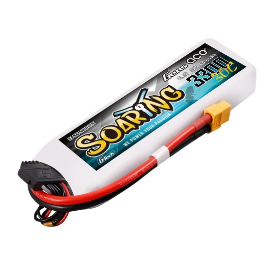 Gens Ace Soaring 3300mAh 4S 14.8V 30C G-Tech Lipo Battery with XT60 plug