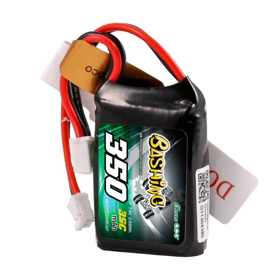 Gens Ace 350mAh 2S 7.4V 35C Lipo Battery Pack with JST-PHR Plug-Bashing Series
