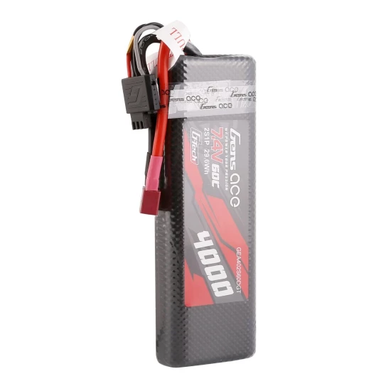 Gens Ace G-Tech 4000mAh 2S1P 7.4V 60C HardCase 8# car Lipo Battery pack with T-plug