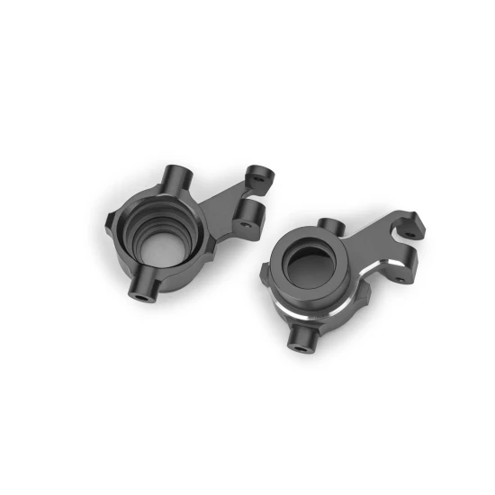 Caster blocks, 6061-T6 aluminum (gray-anodized), left & right/ 4x22mm pin (4)/ 3x10mm BCS (with threadlock) (4)/ retainers (4)