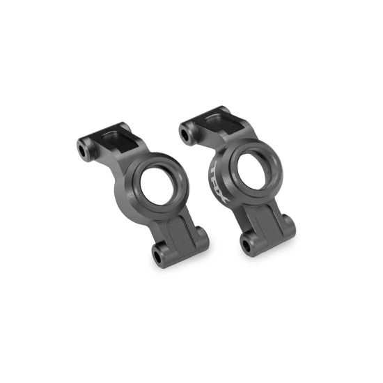 Grijze aluminium stub axle carriers (links en rechts)