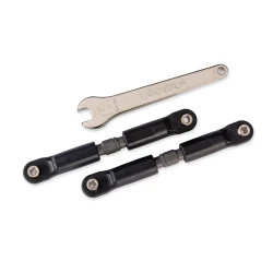 Turnbuckles, camber links or toe links, short (steel, gray) (2) (assembled with rod ends and steel hollow balls)/ steel wrench, 6mm (1) (fits Slash 4X4, Rustler 4X4, or Stampede 4X4 (front or rear camber links), Jato 4X4 (front camber links), Slash or Rus