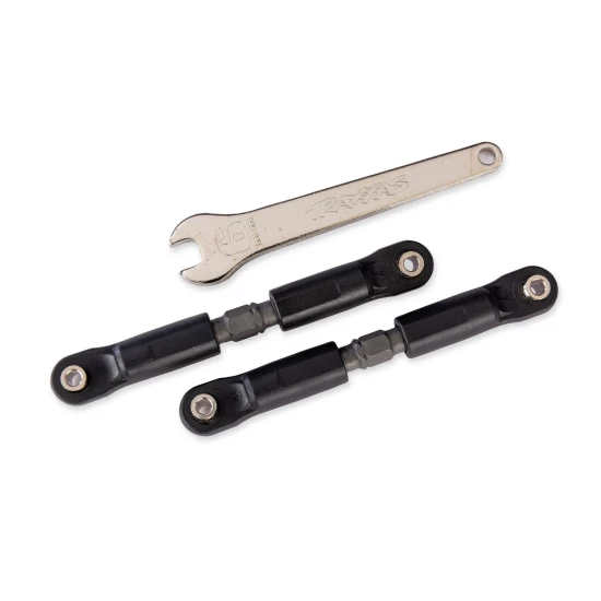 Turnbuckles, camber links or toe links, short (steel, gray) (2) (assembled with rod ends and steel hollow balls)/ steel wrench, 6mm (1) (fits Slash 4X4, Rustler 4X4, or Stampede 4X4 (front or rear camber links), Jato 4X4 (front camber links), Slash or Rus