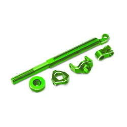 Brake linkage, front (green-anodized 6061-T6 aluminum)/ mounting hardware