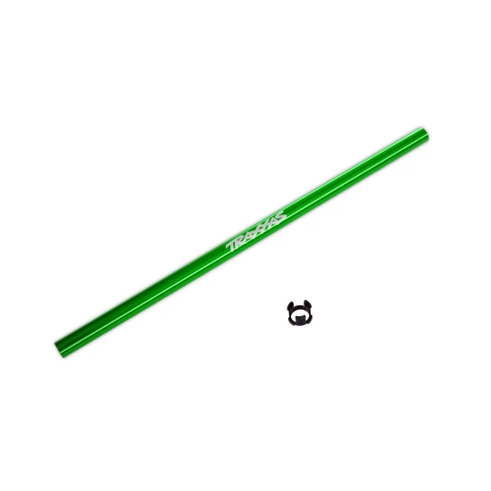 Driveshaft, center, 6061-T6 aluminum (green-anodized) (214mm)/ center bearing bushing