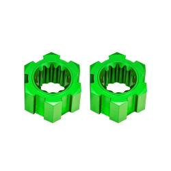 Wheel hubs, hex, front (6061-T6 aluminum, green-anodized) (2)
