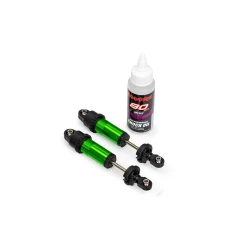 Shocks, GT-Maxx, front, aluminum, green-anodized (fully assembled w/o springs) (2)