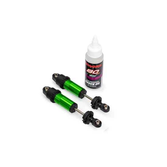 Shocks, GT-Maxx, front, aluminum, green-anodized (fully assembled w/o springs) (2)