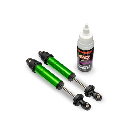 Shocks, GT-Maxx, rear, aluminum, green-anodized (fully assembled w/o springs) (2)