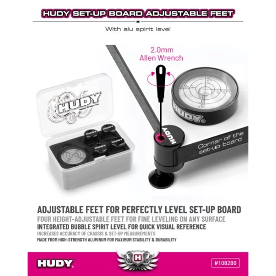 HUDY 10mm SET-UP BOARD LEVEL ADJUSTABLE FEET (4)