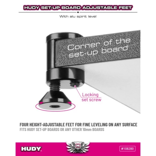 HUDY 10mm SET-UP BOARD LEVEL ADJUSTABLE FEET (4)