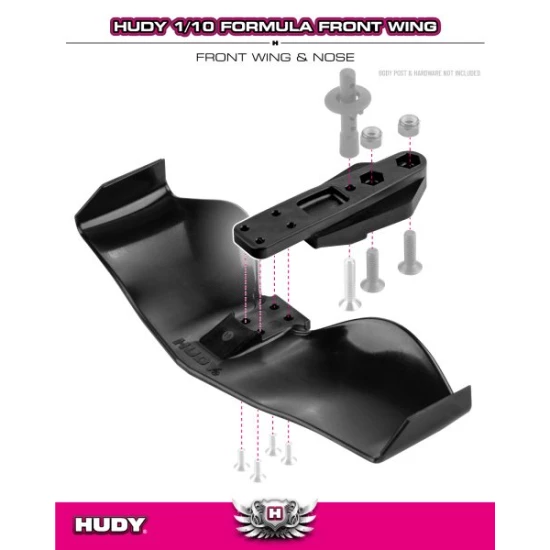 HUDY 1/10 FORMULA FRONT WING - BLACK
