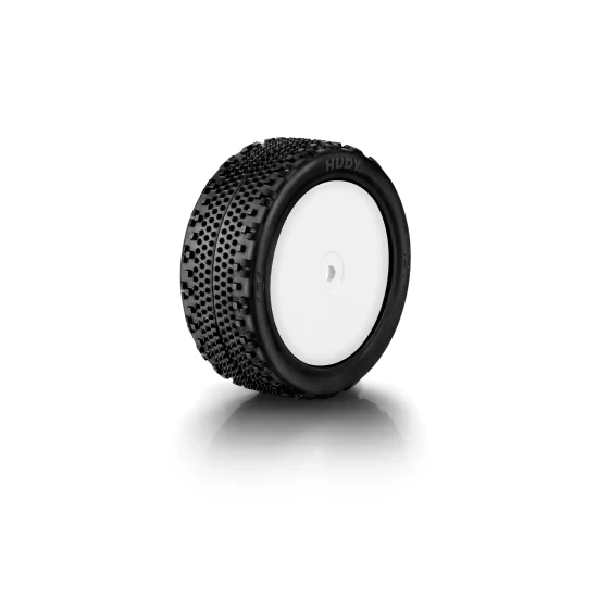 HUDY 1/10 OFF-ROAD PRE-GLUED TIRE 4WD FRONT CARPET - 101 (2)