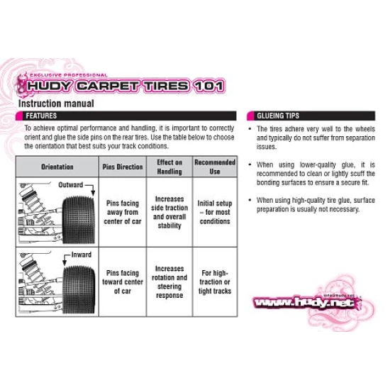 HUDY 1/10 OFF-ROAD TIRE 2WD/4WD REAR CARPET - 101 (2)