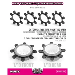 HUDY 1/10 OFF-ROAD TIRE MOUNTING BAND - OCTOPUS - BLACK (4)
