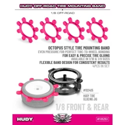 HUDY 1/8 OFF-ROAD TIRE MOUNTING BAND - OCTOPUS - PURPLE (4)