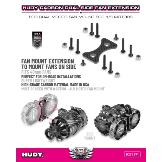 HUDY ALU DUAL MOTOR FAN MOUNT Dia 42mm (2×30mm / 2×40mm)