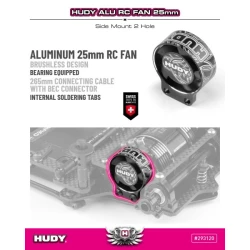 HUDY ALU RC FAN 25MM - SIDE MOUNT 2 HOLE