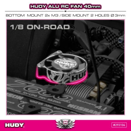 HUDY ALU RC FAN 40MM - BOTTOM/SIDE MOUNT 2 HOLE