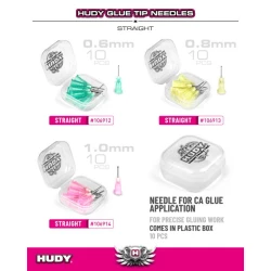 HUDY GLUE TIP NEEDLE 0.6MM - STRAIGHT (10)