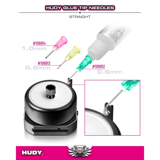 HUDY GLUE TIP NEEDLE 0.6MM - STRAIGHT (10)