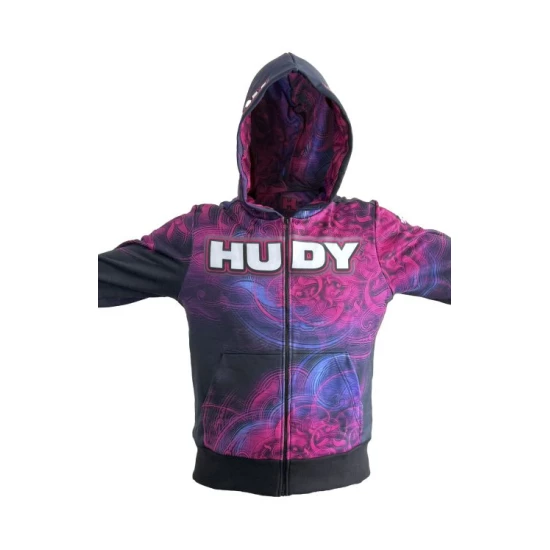 HUDY SWEATER HOODED WITH ZIPPER - HD GRAPHICS (XS)