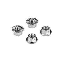 HUDY TITANIUM NUT M4 WITH SERRATED FLANGE (4)