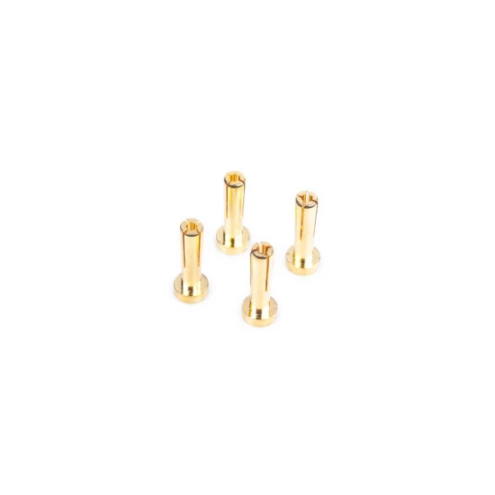 LRP - WorksTeam - 4mm Gouden Connectors - 18mm lengte (4 stuks)