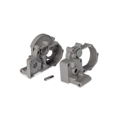 Gearbox halves (left & right) (gray) w/ idler gear shaft