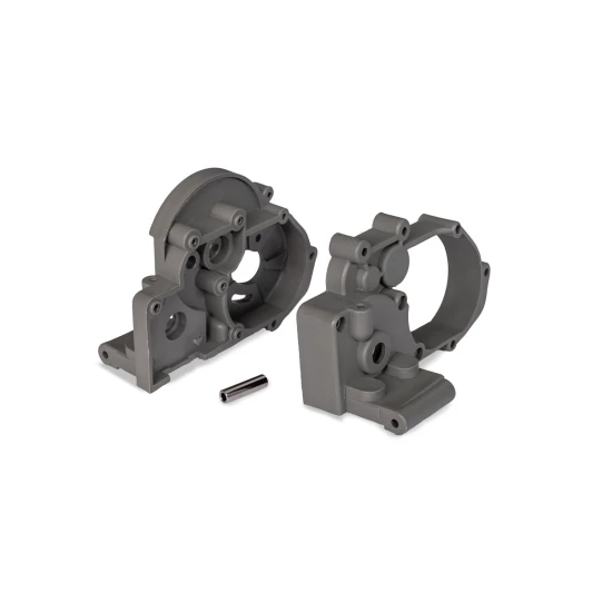 Gearbox halves (left & right) (slate gray) w/ idler gear shaft