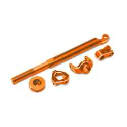 Brake linkage, front (orange-anodized 6061-T6 aluminum)/ mounting hardware