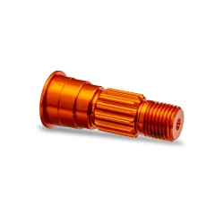 Stub axle, front, 6061-T6 aluminum (orange-anodized)