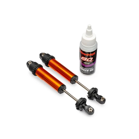 Shocks, GT-Maxx, rear, aluminum, orange-anodized (fully assembled w/o springs) (2)