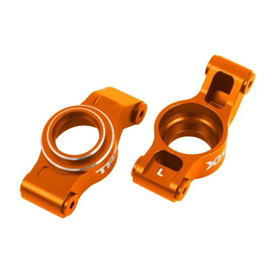 Carriers, stub axle (orange-anodized 6061-t6 aluminum) (left & right)